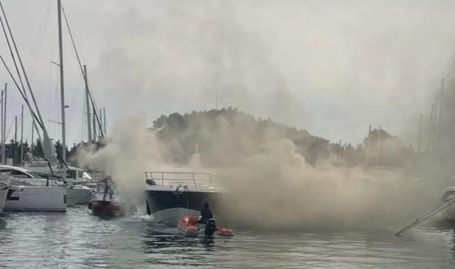 Muğla'da yat yangını! Acil Müdahale Tekneleri görev başında