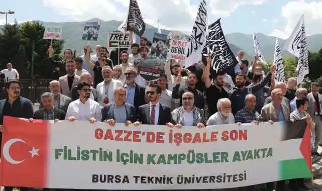 Bursa Teknik Üniversitesi'nde Gazze için çadır nöbeti