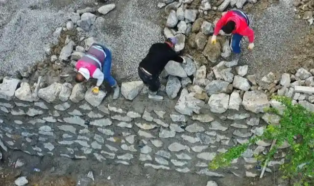 Ordu'da heyelan riskine karşı taş duvar önlemi