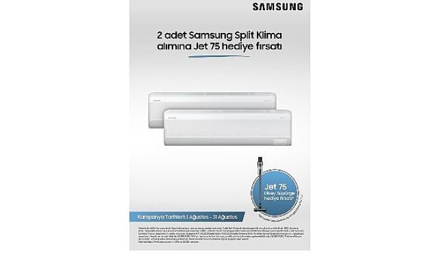 Samsung WindFree™ Split Klimalarda 2'li alımda JET 75 Dikey süpürge hediye!