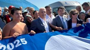 Bursa Mudanya'nın Eşkel sahili 'Mavi Bayrak'a kavuştu