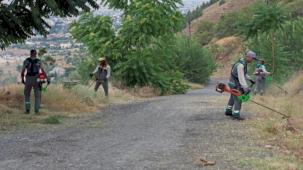 Kayseri Talas'ta Ali Dağı'na yangın önlemi