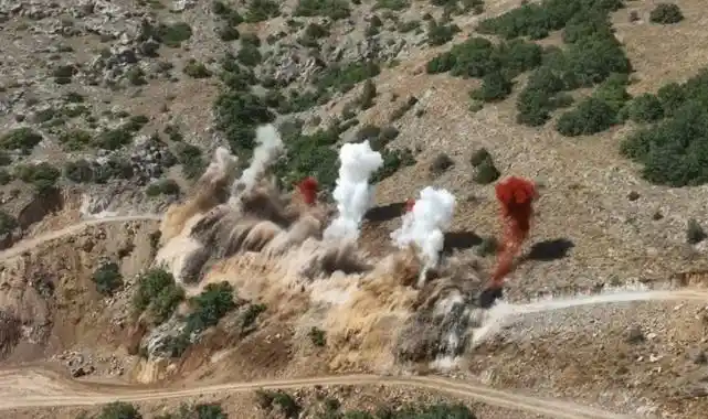 Tecer Dağı taş ocağında ilk patlama gerçekleştirildi