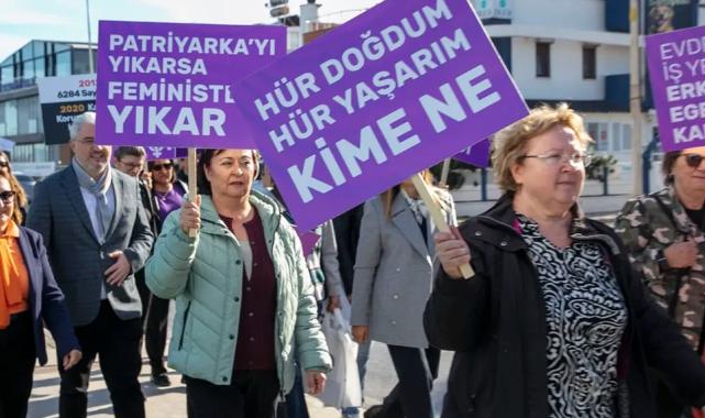 İzmir Güzelbahçe 'Şiddete Hayır' dedi
