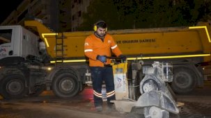 Mersin’de yol güvenliği için gece çalışması