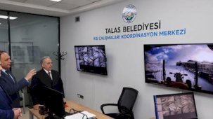 Kayseri Talas'ta kış çalışmalarına teknolojik takip