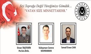 Cumhurbaşkanı Erdoğan'dan şehitlere taziye mesajı