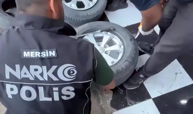 Mersin'de lastiklere gizlenmiş kilolarca eroin ele geçirildi