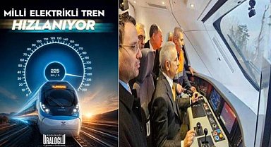 Milli elektrikli hızlı trenden test sürüşünde büyük başarı