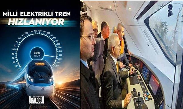 Milli elektrikli hızlı trenden test sürüşünde büyük başarı