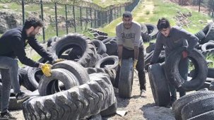 Mardin Büyükşehir, 100 ton atık lastiği geri dönüşüme kazandırdı