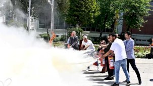 Muratpaşa’da yangın tatbikatı