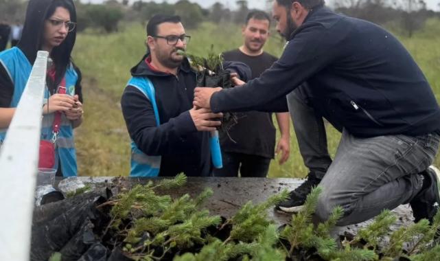 İzmir Aliağa’da yangınların yarası bin fıstık çamıyla sarıldı