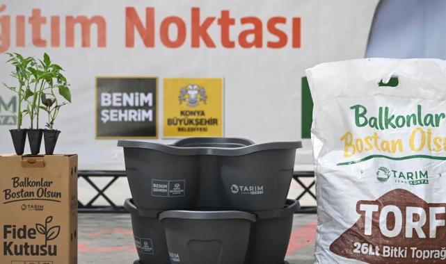 Konya'da bostan setleri dağıtılıyor
