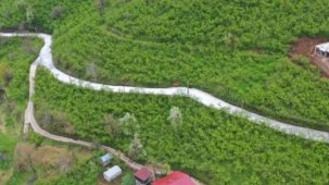 Ordu Kumru’da beton yol çalışması