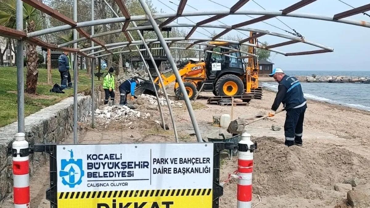 Kocaeli Büyükşehir’den sahillere yaz dokunuşu