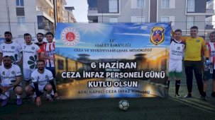 Ağrı'da kurumlararası turnuvada Cezaevi'nden anlamlı pankart