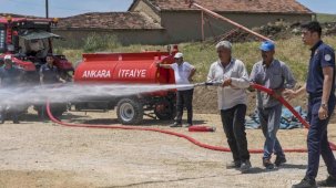 Ankara'da kırsal mahallelere yangın söndürme tankeri desteği