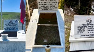 Artvin'de şehit mezarlarına bakım
