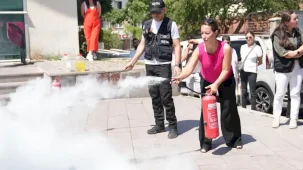 Ankara Keçiören'de personele afet ve yangın eğitimi