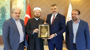Bakan Çiftçi, Dünya Müslüman Âlimler Birliği Başkanı Karadaği'yi ağırladı