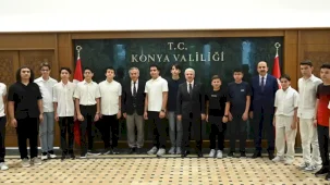 Konya'da Vali Akın ve Başkan Altay şampiyonlarla buluştu