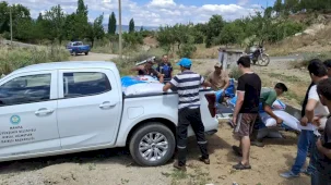 Manisa'da yangından etkilenen Gördesli üreticiye yem desteği