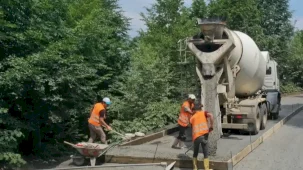 Ordu’da üç ilçeyi birleştiren yolda beton hamlesi