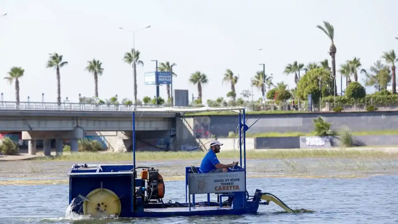 Antalya Boğaçayı’nda doğal yaşam için sucul ot temizliği