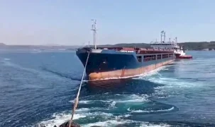Çanakkale Boğazı’nda 142 metrelik gemi emniyete alındı