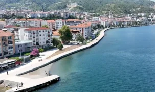 Değirmendere sahili dalga kırıcı setle güçlendirildi