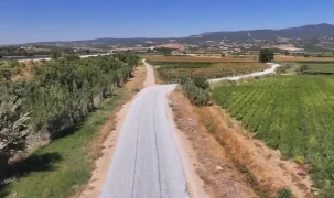 Manisa'da Turgutlu ile Saruhanlı arasında yol çalışması