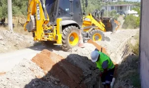 Muğla Akyol’daki kireçli su çilesi sona eriyor