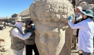 Nemrut Dağı’nda kapsamlı koruma... Heykeller nanoteknolojiyle güçlendiriliyor