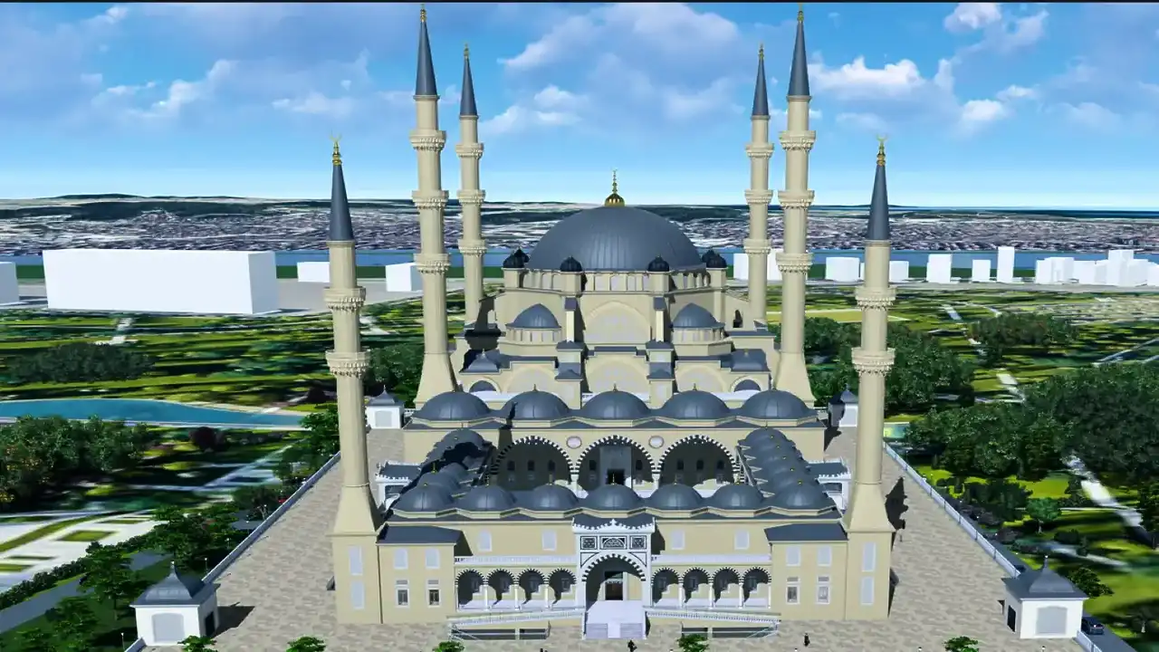 Kocaeli kentindeki Gebze Millet Bahçesi Camii yükseliyor