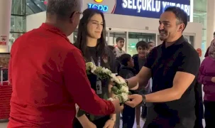 Avrupa ikincisi Konyalı sporcu coşkuyla karşılandı