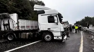 Düzce Akçakoca'da tır kazası ucuz atlatıldı