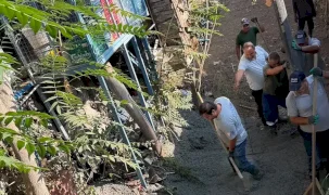 İzmir Efes Selçuk'ta derede altyapı çalışması