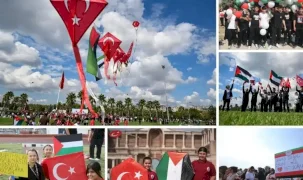 Uçurtmalar Gazzeli çocuklar için semalarda